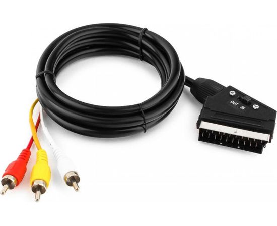 Кабель аудио/видео с переключателем направления сигнала Cablexpert SCART/3xRCA, 1.8м CCV-519-001 