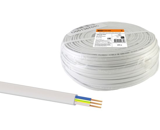 Шнур TDM ШВВП 3х0,5 ГОСТ 200м, белый SQ0120-0027 