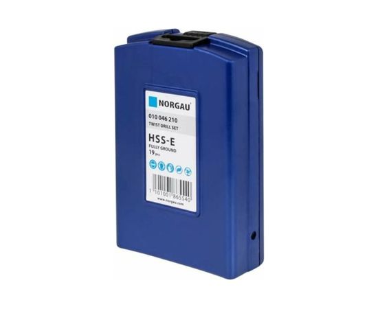 Набор сверл HSS-Co Typ N DIN338 (19 шт; 1-10x0.5 мм) NORGAU 010046210 – изображение 2