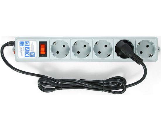 Фильтр-удлинитель B 1.9м 5роз. серый Power Cube SPG-B-6 – изображение 2