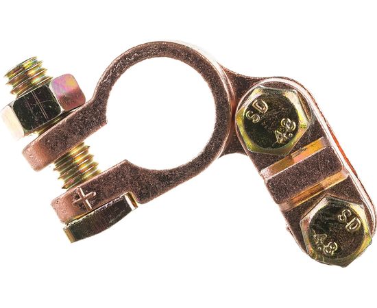 Клеммы General Technologies АКБ под планку 2 шт "+" "-" Тип EURO /цинковый сплав/ GT-M060012 – изображение 2