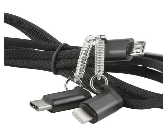 Дата-кабель Red Line LX09 3в1, USB-microUSB+8pinLightning+Type-C, 2A, нейлон.опл.УТ000014182 – изображение 2