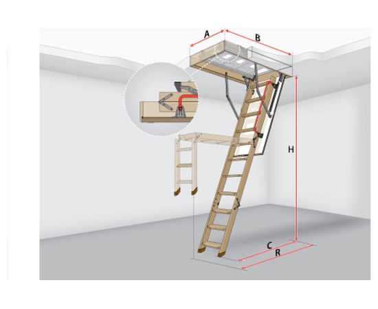 Чердачная лестница FAKRO термо LTK 70х120 см, высота 280 см 66511 – изображение 2