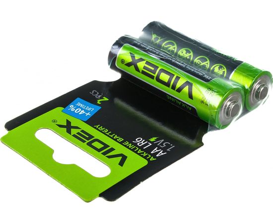 Алкалиновый элемент питания Videx, АА/LR6 2 in на блистере VID-LR6-2SC – изображение 2