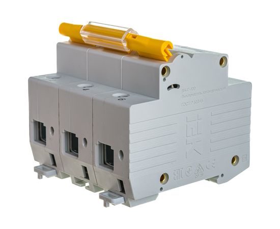 Автоматический модульный выключатель IEK ВА 47-100 3п, D, 63А, 10кА, ИЭК MVA40-3-063-D – изображение 3