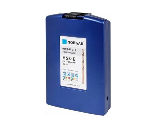Набор сверл HSS-Co Typ N DIN338 (19 шт; 1-10x0.5 мм) NORGAU 010046210 – изображение 3