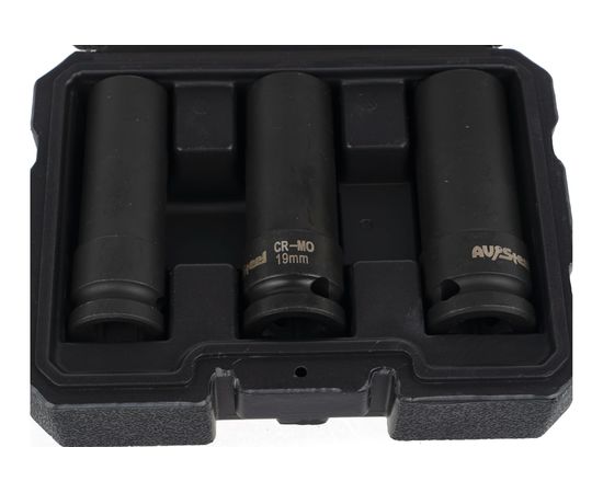 Набор головок ударных удлиненных тонкостенных 17,19,21 мм, 3 шт. AV Steel AV-729203 – изображение 6