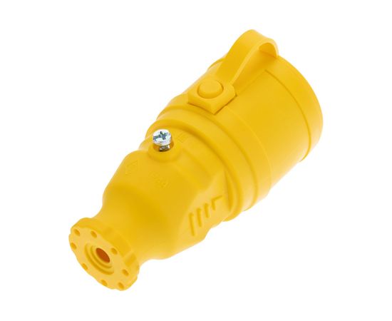 Переносная влагозащищенная розетка REXANT с крышкой, с заземлением, 16 А, IP44, каучук желтая 111-122 – изображение 8