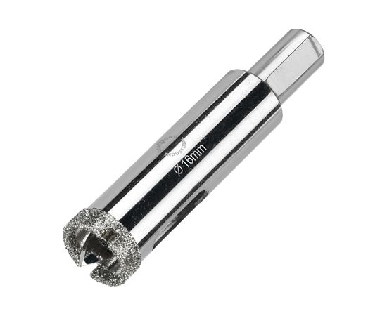 Коронка алмазная по керамограниту и керамике с центрирующим сверлом 16 мм Diamond Industrial DIDCSC016 