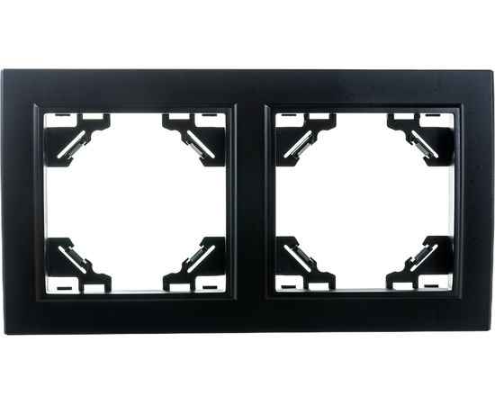 2-местная горизонтальная рамка STEKKER PFR00-9002-03, серия Эрна, черный 39483 