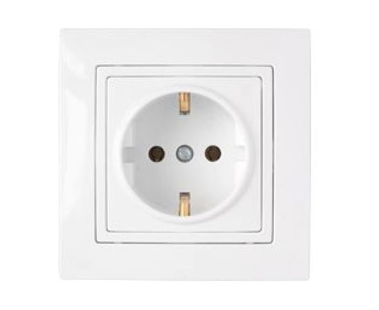 Розетка BYLECTRICA 1-местная СУ с заз.конт., серия УЮТ, белый РС16-339 
