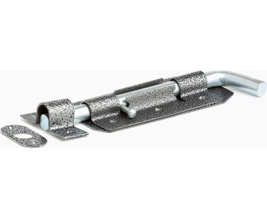 Накладной засов Делга ГАРАЖНЫЙ (серебро; с круглым ригелем; 210 мм) Д806 