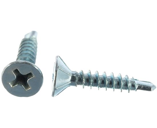 Оконный саморез Госкреп белые, сверло, 3.9х19 мм, 500 шт., пластиковый контейнер, 280 мл 1-0021670 