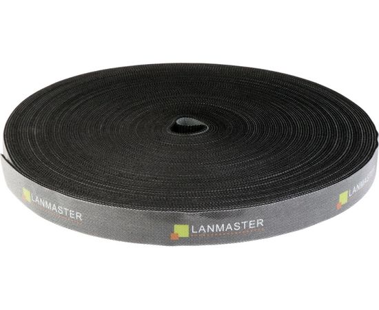 Хомут-липучка LANMASTER шириной 20 мм, 30 м, черный LAN-VCM30M-BK 