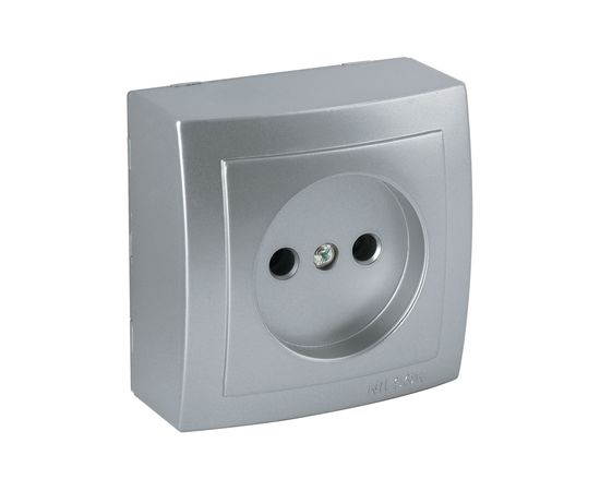 Розетка NILSON 1ОП серебро Themis metallic 26131015 