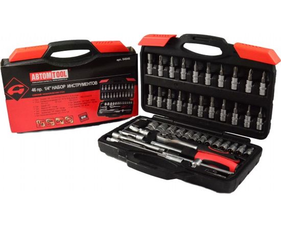 Набор инструмента ABTOMTOOL РROFFI, 1/4, 46 предметов, CrV, 54046 