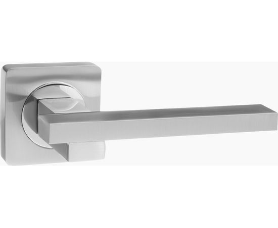 Дверная ручка на квадратной розетке RENZ Неаполь никель матовый DH 52-02 SN 