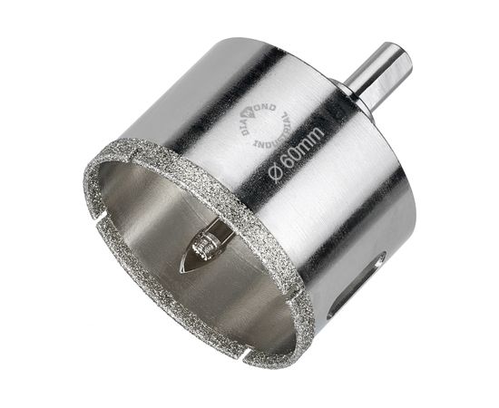 Коронка алмазная по керамограниту и керамике с центрирующим сверлом 60 мм Diamond Industrial DIDCSC060 