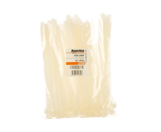 Нейлоновая стяжка Hyperline GTRN-200HD безгал., 200x7.6 мм, полиамид 27305 – изображение 2