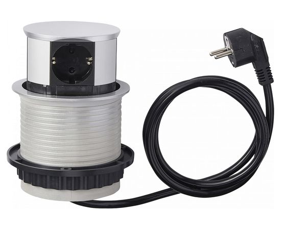 Выдвижной встраиваемый розеточный блок GTV на 4 EURO розетки AE-BPW4S100-53 – изображение 2