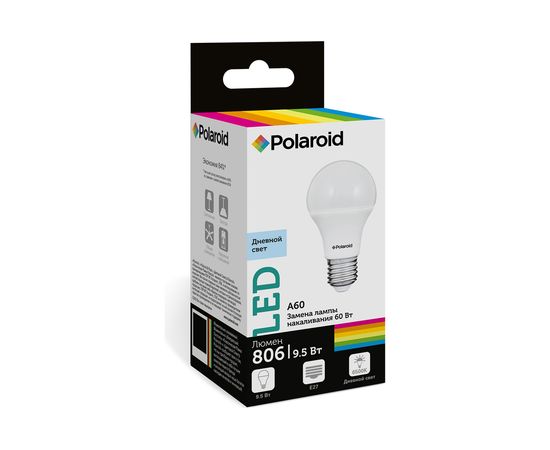 Светодиодная лампа Polaroid 220V A60 9,5W 6500K E27 806lm PL-A609276 – изображение 2