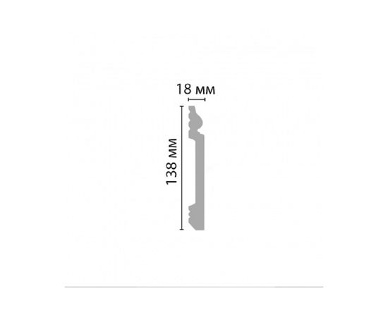 Напольный плинтус Stenopol ударопрочный влагостойкий под покраску 138х18х2000 мм C7118 – изображение 2