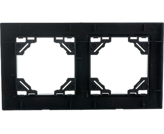 2-местная горизонтальная рамка STEKKER PFR00-9002-03, серия Эрна, черный 39483 – изображение 2