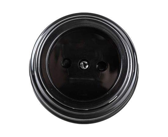 Розетка Bylectrica РА16-0205 1-местная без заз. со шторк. 16А ОУ, серия РЕТРО, черный – изображение 2