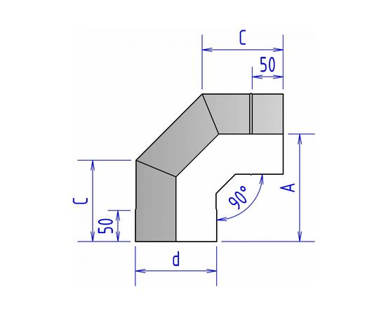 Отвод ФЕНИКС ДЫМОХОДЫ 1ОТ 90х115, 409 1.0 000000806 – изображение 2