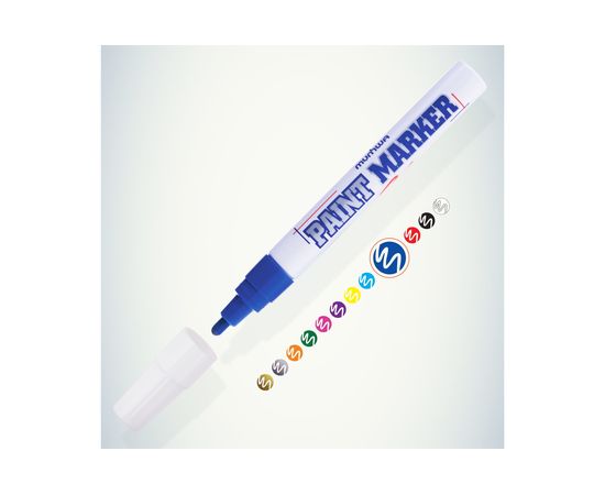 Маркер-краска MunHwa PAINT MARKER, синяя 4 мм PM02 12/576/14400 Б0048232 – изображение 2