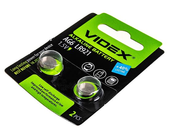Щелочная/алкалиновая батарейка VIDEX AG 6/372/920/921 2 штуки на блистере VID-AG06-2BC – изображение 3