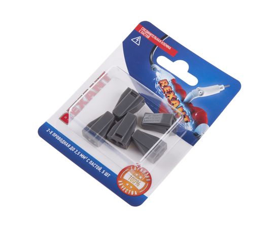 Соединительная 2-х проводная клемма REXANT с пастой 0,75-2,5 мм2 5шт 06-0206-A5 – изображение 3