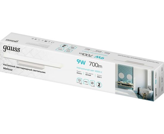 Настенный светодиодный светильник Gauss 9W 630lm 200-240V 405mm LED BR011 – изображение 3