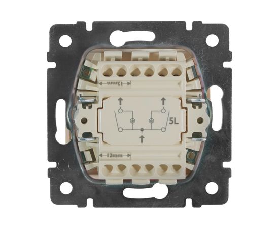 Механизм выключателя Legrand 2-клавишный СП Valena 10 А 250 В IP31 с зеленой подсветкой слоновая кость Leg 774328 – изображение 3