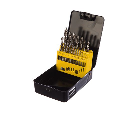 Набор сверл по металлу HSS-G из 19 штук металлическая упаковка ГРАНИТ 165206 – изображение 3