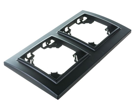 2-местная горизонтальная рамка STEKKER PFR00-9002-03, серия Эрна, черный 39483 – изображение 3