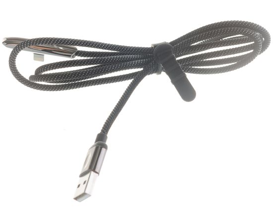 Дата-кабель USAMS U34 USB - Lightning с индикатором, боковой, черный SJ362USB01 УТ000019978 – изображение 4