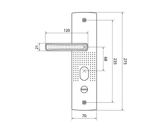 Универсальный комплект ручек для металлических дверей Аллюр РН-А222-1-R (подсветка; правая) 5382 – изображение 4