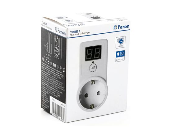 Электронная розетка с таймером обратного отсчета FERON TM61 мощность 2300W/10A 41816 – изображение 4
