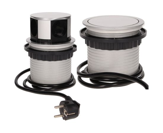 Выдвижной встраиваемый розеточный блок GTV на 4 EURO розетки AE-BPW4S100-53 – изображение 4