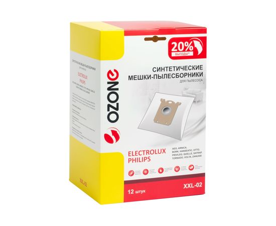 Мешки-пылесборники синтетические для пылесоса (12 шт; 2 микрофильтра) OZONE XXL-02 – изображение 5