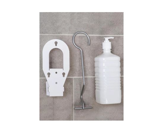 Держатель для антисептика Титан Мета настенный, локтевой ""ДЛТ-1"" с флаконом, белый 4670026242591 – изображение 5