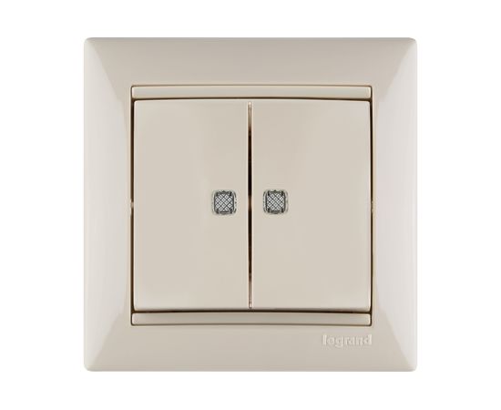 Механизм выключателя Legrand 2-клавишный СП Valena 10 А 250 В IP31 с зеленой подсветкой слоновая кость Leg 774328 – изображение 7