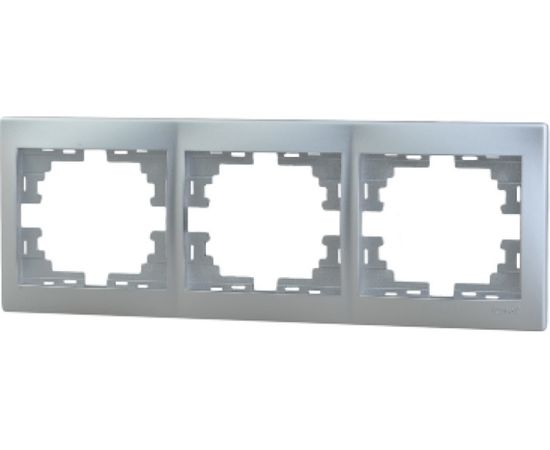 Трехместная горизонтальная рамка Lezard MIRA металлик серый, без вставок 701-1000-148 