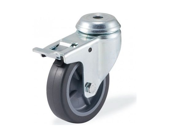 Поворотная колесная опора под болт c тормозом KAMA 1700-MTB-100-F18 