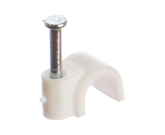 Пластиковая круглая скоба с гвоздем FORTISFLEX СПК 5 50шт 49459 