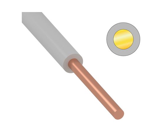 Провод ПуВ, ПВ-1 ККЗ 6 кв.мм 200 м белый ГОСТ 01-8606-1 