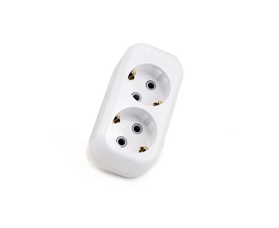 Колодка (розетка удлинителя) LUX У2-Е 2-местная, с заземлением, 250В 16А 4606400416579 