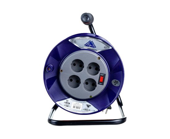 Удлинитель Партнер-Электро PowerLine 4 гн. б/з с выкл. ПВС 2х0,75 6A 20м UK201A-420DB 