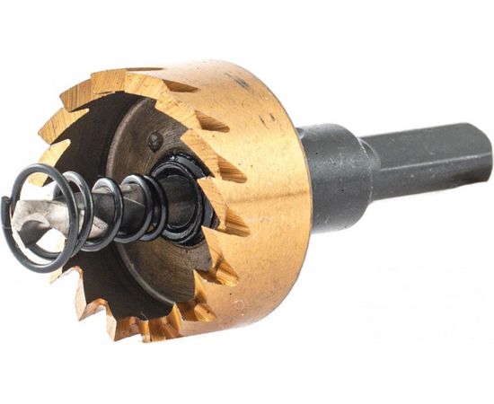 Коронка HSS с нитридтитановым покрытием по металлу 28 мм DENZEL 724106 